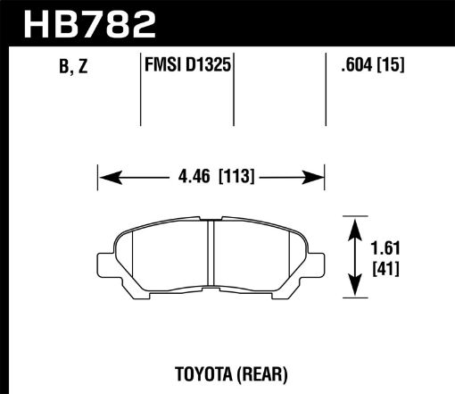 Bild på Hawk 08 - 13 Toyota Highlander High Performance Street 5.0 Rear Brake Pads