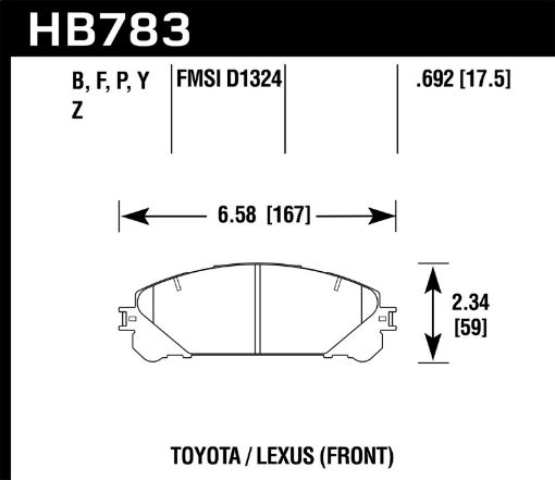 Bild på Hawk 08 - 16 Toyota Highlander Performance Ceramic Street Front Brake Pads