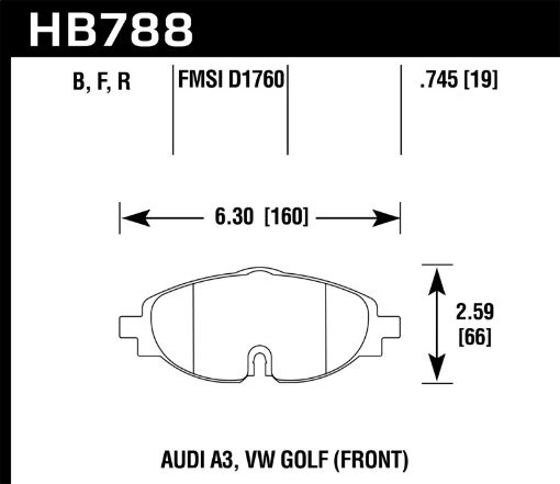 Bild på Hawk 15 - 17 VW Golf Audi A3A3 Quattro Front High Performance Brake Pads