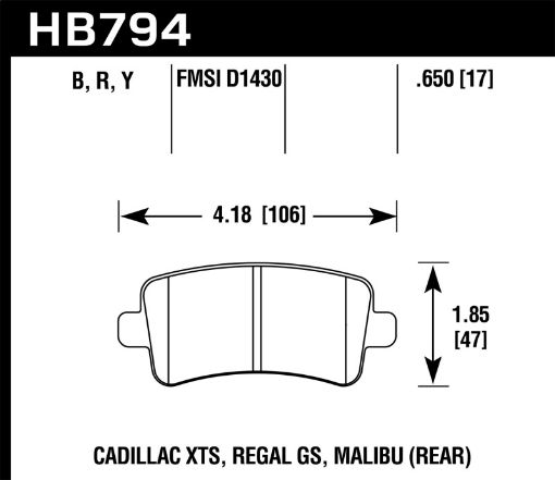 Bild på Hawk 13 - 15 Cadillac XTS Performance Ceramic Street Rear Brake Pads