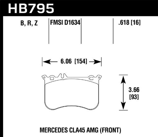 Bild på Hawk 14 - 17 Mercedes - Benz CLA 45 AMG15 - 17 Mercedes - Benz GLA 45 AMG HPS 5.0 Front Brake Pads