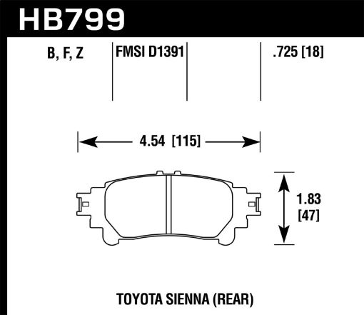 Bild på Hawk 14 - 16 Toyota Highlander HPS 5.0 Rear Brake Pads