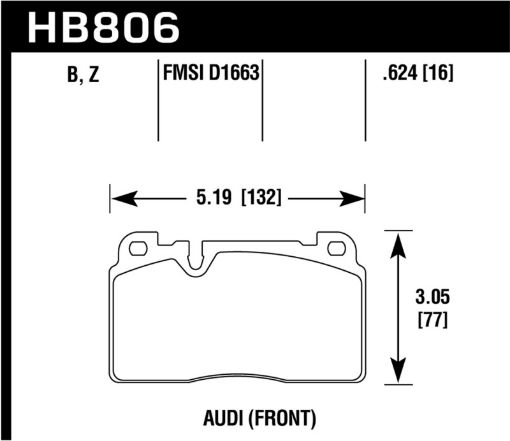 Bild på Hawk 16 - 17 Audi A6 HPS 5.0 Front Brake Pads