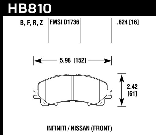 Bild på Hawk 14 - 17 Infiniti Q50 HPS 5.0 Front Brake Pads