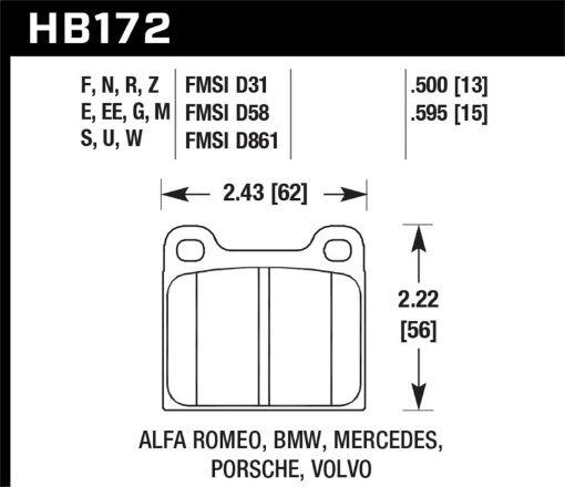 Bild på Hawk Porsche 911 M - Caliper Black Race Brake Pads