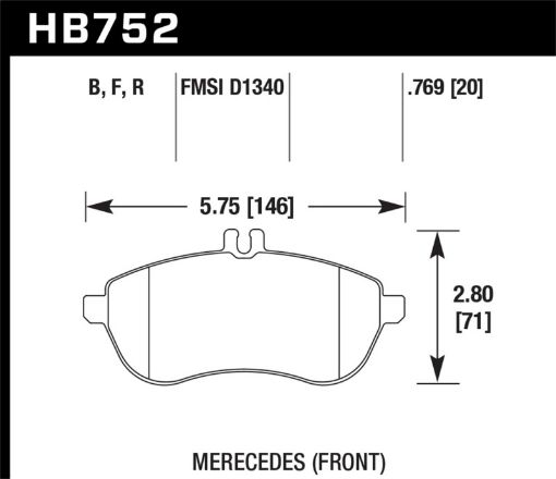 Bild på Hawk 2015 Mercedes C250 HPS Street Front Brake Pads