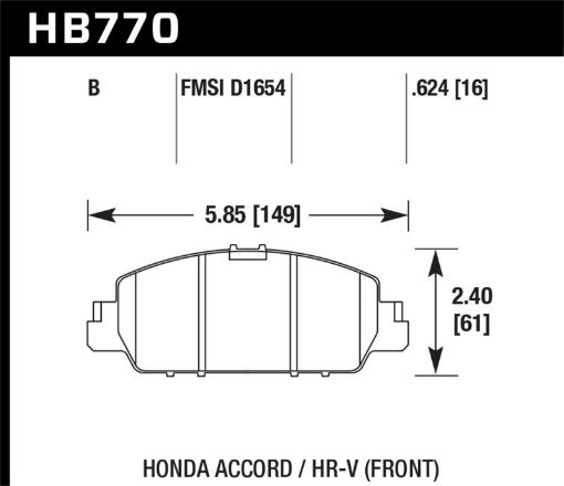 Bild på Hawk 13 - 17 Honda Accord HPS 5.0 Front Brake Pads