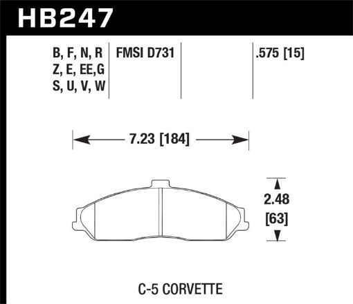 Bild på Hawk 97 - 13 Chevy Corvette BaseZ51 DTC - 50 Front Brake Pads