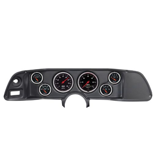 Bild på Autometer Designer Black 70 - 78 Camaro Dash Kit 6pc Tach MPH Fuel Oil WTMP Volt