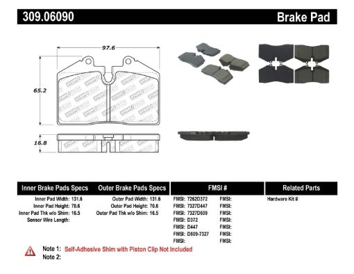 Bild på StopTech Performance ST - 40 4 Piston Front Caliper Brake Pads