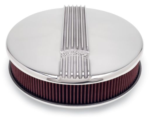 Bild på Edelbrock Air Cleaner Classic Series Round Aluminum Top Cloth Element 14In Dia X 3 9In Polished