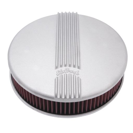 Bild på Edelbrock Air Cleaner Classic Series Round Aluminum Top Cloth Element 14In Dia X 3 9In Satin