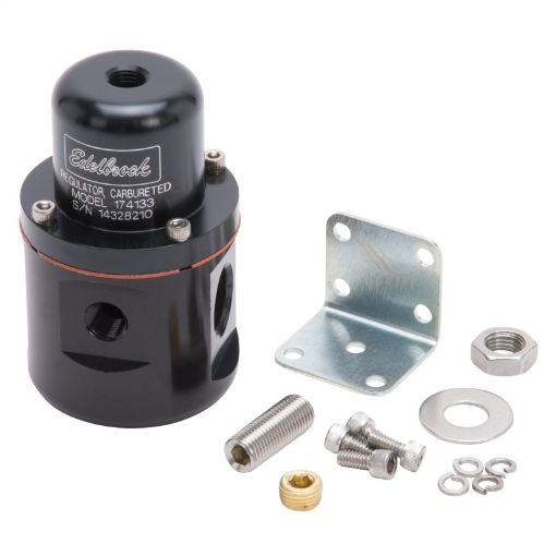 Bild på Edelbrock Fuel Pressure Regulator Carbureted 160 GPH 5 - 10 PSI 38In InOut 38In Return Black