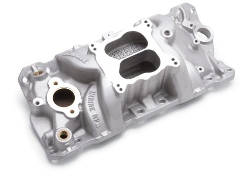 Bild på Edelbrock Manifold SBC 23 - Degree Marine RPM 1987 - 1995 w Brass