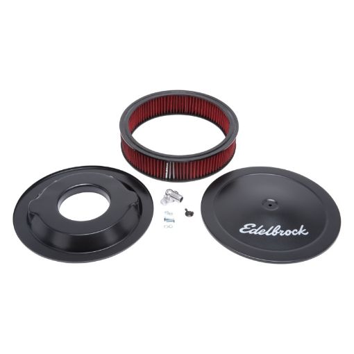 Bild på Edelbrock Air Cleaner Pro - Flo Series Round 14 In Diameter Cloth Element 38Indropped Base Black