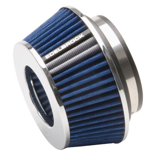 Bild på Edelbrock Air Filter Pro - Flo Series Conical 3 7In Tall BlueChrome