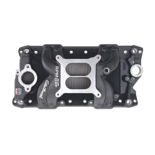 Bild på Edelbrock Intake Manifold RPM Air - Gap Small - Block Chevy 262 - 400 Black