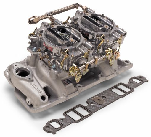 Bild på Edelbrock Dual Quad Kit Performer RPM Air Gap BBC Oval Port