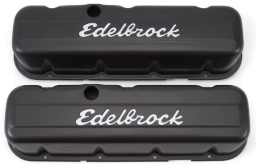 Bild på Edelbrock Valve Cover Signature Series Chevrolet 1965 and Later 396 - 502 V8 Tall Black