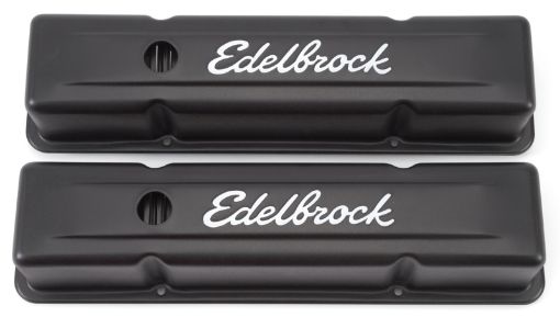 Bild på Edelbrock Valve Cover Signature Series Chevrolet 1959 - 1986 262 - 400 CI V8 Tall Black