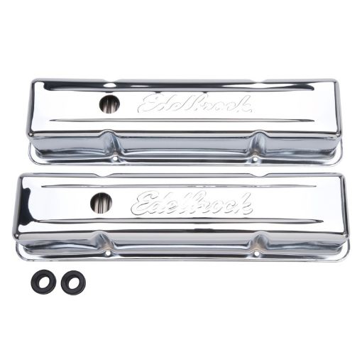 Bild på Edelbrock Valve Cover Signature Series Chevrolet 1959 - 1986 262 - 400 CI V8 Tall Chrome