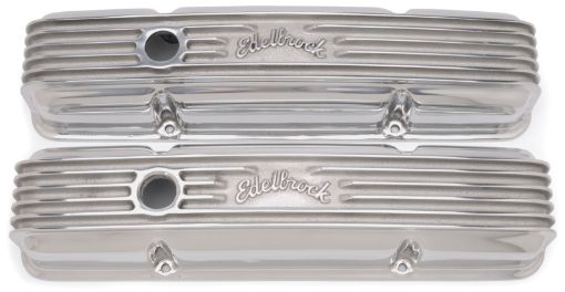 Bild på Edelbrock Valve Cover Classic Series Chevrolet 1959 - 1986 262 - 400 CI V8 Polshed