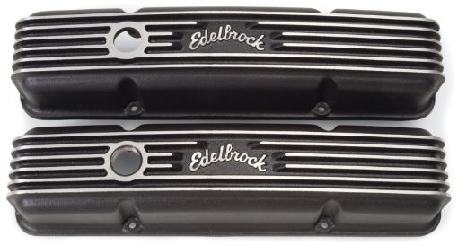 Bild på Edelbrock Valve Cover Classic Series Chevrolet 1959 - 1986 262 - 400 CI V8 Black