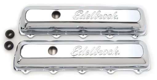 Bild på Edelbrock Valve Cover Signature Series Oldsmobile 350 - 455 CI V8 Chrome