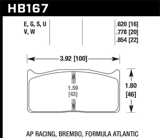 Bild på Hawk Brembo 16mm DTC - 60 Race Brake Pad Sets