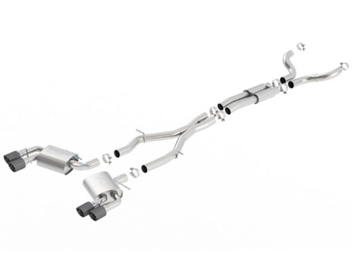 Bild på Borla 16 - 17 Chevy Camaro 6.2L 4in Dual Carbon Fiber Tips Dual Split Exit S - Type Catback Exhaust