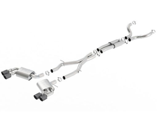 Bild på Borla 16 - 17 Chevy Camaro 6.2L 4in Dual CF Tips wBlack Core Dual Split Exit ATAK Catback Exhaust