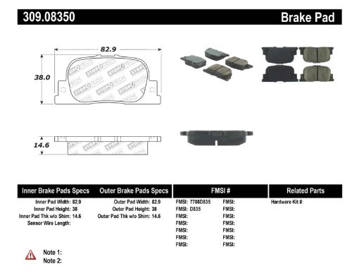 Bild på StopTech Performance 05 - 08 Scion tC Rear Brake Pads