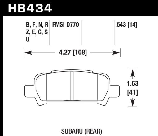 Bild på Hawk 99 - 03 Subaru Impreza RS DTC - 70 Race Rear Brake Pads