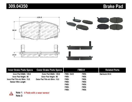 Bild på StopTech Performance 87 - 92 MK3 Supra Front Brake Pads