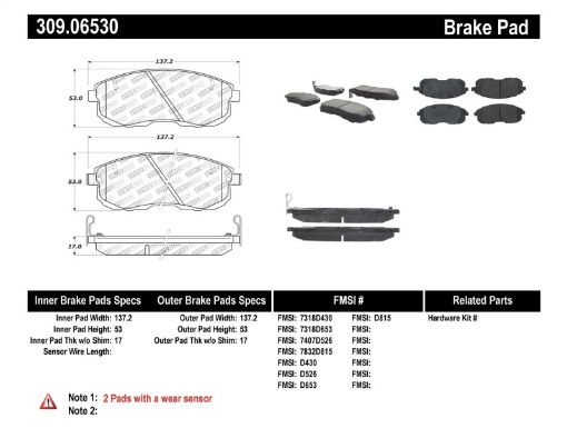 Bild på StopTech Performance 02 - 05 350z 03 - 04 G35 03 - 05 G35X Front Brake Pads