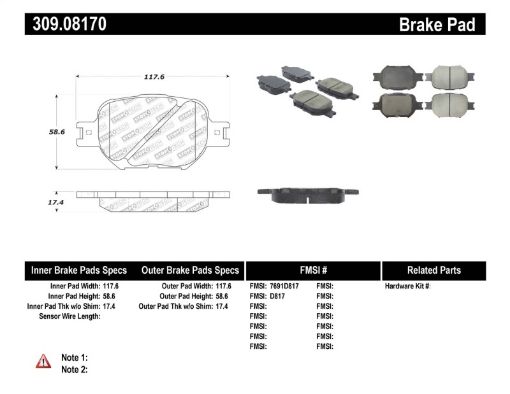 Bild på StopTech Performance 05 - 08 Scion tC 01 - 05 Celica GT 00 - 05 Celica GT - S Front Brake Pads