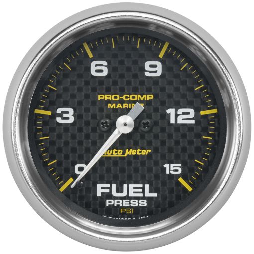 Bild på Autometer Marine Carbon Fiber 2 - 58in 15 PSI Digital Stepper Motor Fuel Pressure Gauge