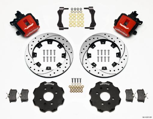 Bild på Wilwood Combination Parking Brake Rear Kit 12.19in Drilled Red Civic Integra Disc 2.39 Hub Offset