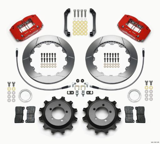 Bild på Wilwood Dynapro Radial Rear Kit 12.88in Red 2006 - 2007 Subaru WRX wLines