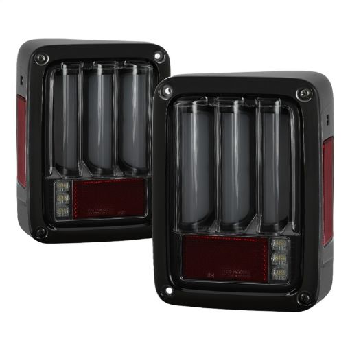 Bild på Spyder 07 - 16 Jeep Wrangler Verison 2 Light Bar LED Tail Lights - Smoke (ALT - YD - JWA07V2 - LBLED - BSM)