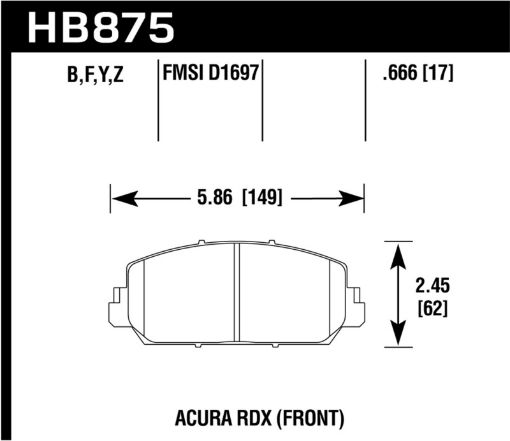 Bild på Hawk 14 - 17 Acura RDXRLX Performance Ceramic Street Front Brake Pads