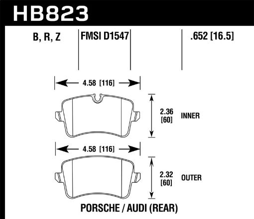 Bild på Hawk 13 - 17 Audi S6S7S8 12 - 17 Audi A6 QuattroA7 Quattro Performance Ceramic Rear Brake Pads