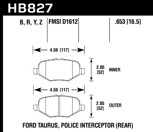 Bild på Hawk 13 - 16 Ford Taurus SHO Performance Ceramic Street Rear Brake Pads