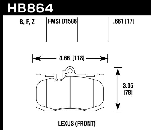 Bild på Hawk 13 - 17 Lexus GS350GS350 F Sport 12 - 17 Lexus IS350 HPS Street Front Brake Pads