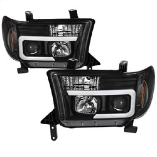 Bild på Spyder 08 - 13 Toyota Sequoia Projector Headlights - Light Bar DRL - Black PRO - YD - TTU07V2 - LB - BK