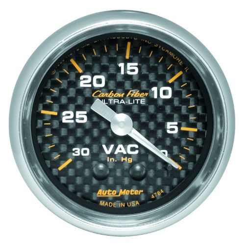 Bild på Autometer 2 - 116in Vacuum Gauge Carbon Fiber Mechanical 30Hg