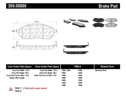 Bild på StopTech Performance 06 - 08 350Z w Std Brakes 06 - 08 Infiniti G35 Front Brake Pads