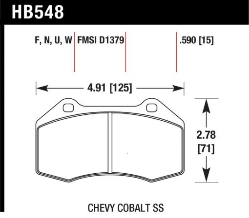 Bild på Hawk 07 - 10 Chevy Cobalt wBrembo Front Calipers DTC - 30 Front Race Pads