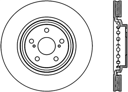 Bild på StopTech 10 - 15 Lexus RX350 Cryo Sport Front Right Slotted Rotor