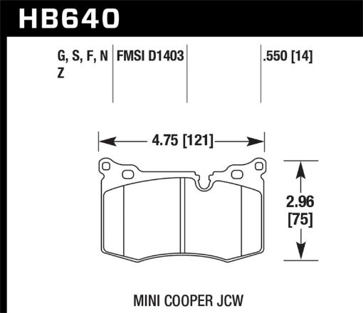 Bild på Hawk 09 - 10 Mini Cooper HPS Street Front Brake Pads